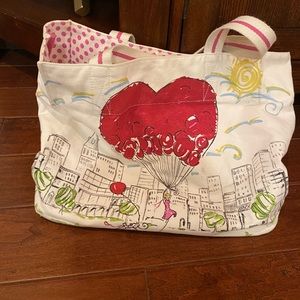 Brighton Canvas Tote Bag Hot Air Balloon -Free Your Heart-